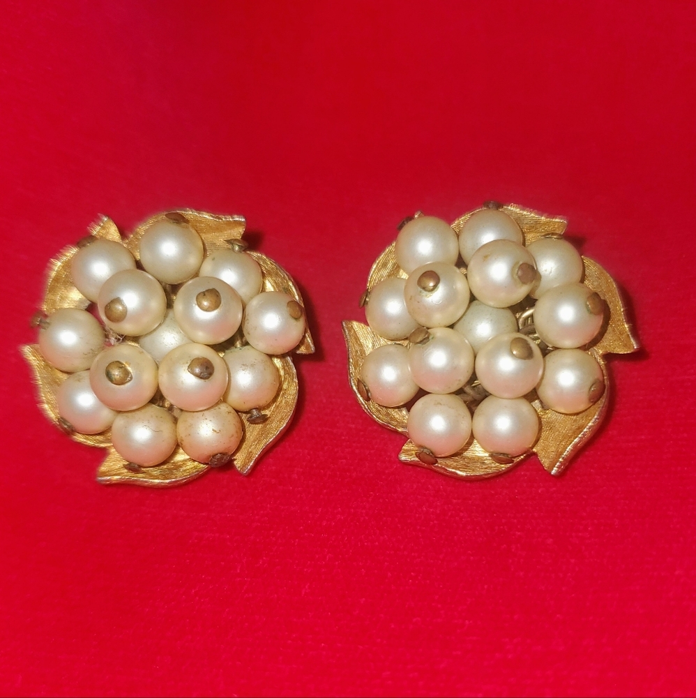 Vintage Pearl Birds Nest Earrings
